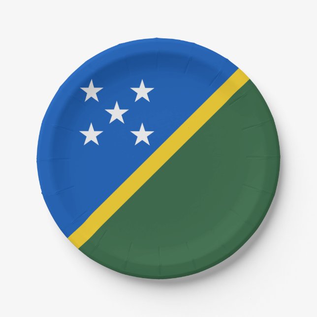 Plato De Papel Bandera de las Islas Salomón (Anverso)