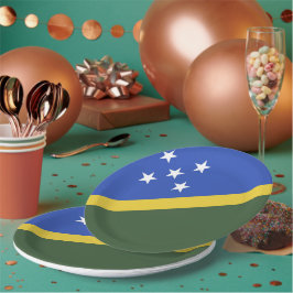Plato De Papel Bandera de las Islas Salomón