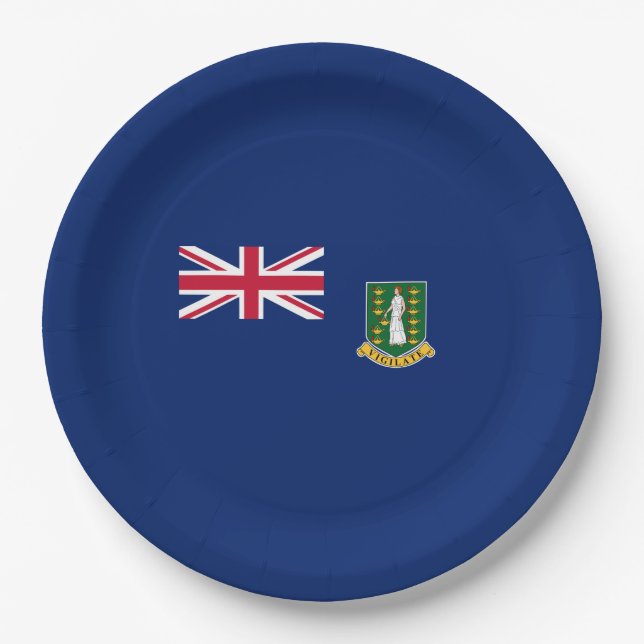 Plato De Papel Bandera de las Islas Vírgenes Británicas (Anverso)