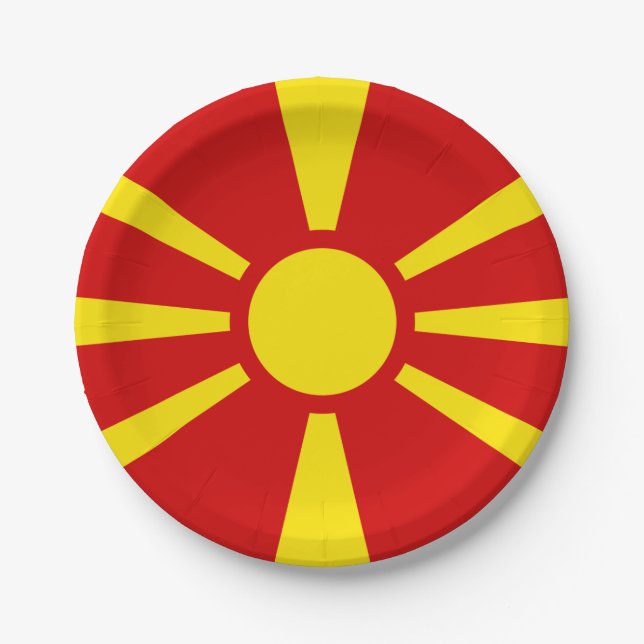 Plato De Papel Bandera de las placas de papel de Macedonia (Anverso)