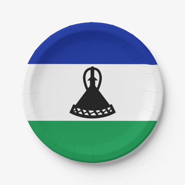 Plato De Papel Bandera de Lesoto (Anverso)