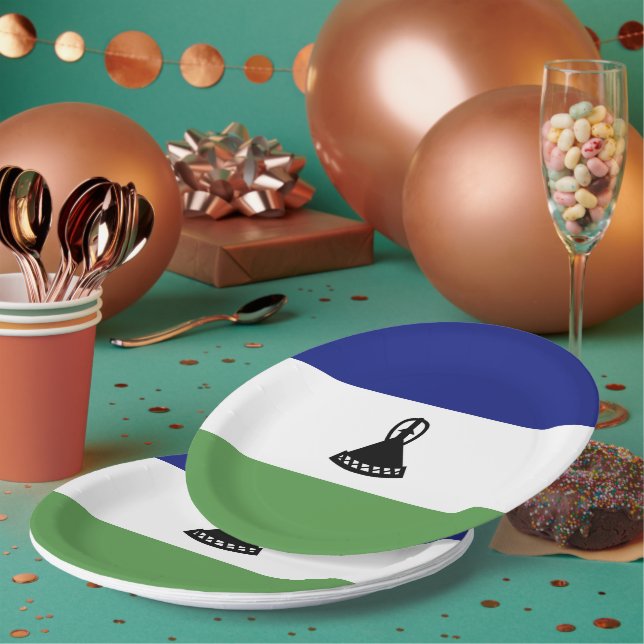 Plato De Papel Bandera de Lesoto (Multi)