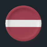 Plato De Papel Bandera de Letonia<br><div class="desc">Bandera patriótica de Letonia.</div>