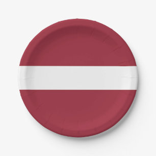 Plato De Papel Bandera de Letonia