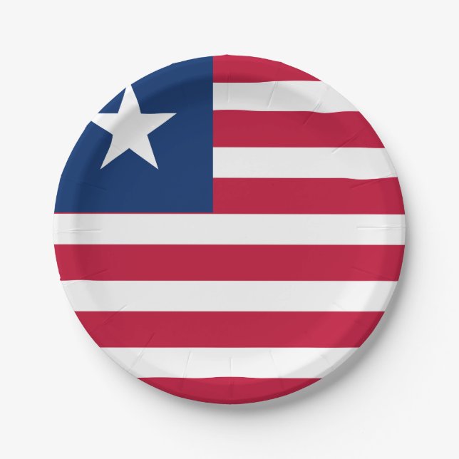 Plato De Papel Bandera de Liberia (Anverso)