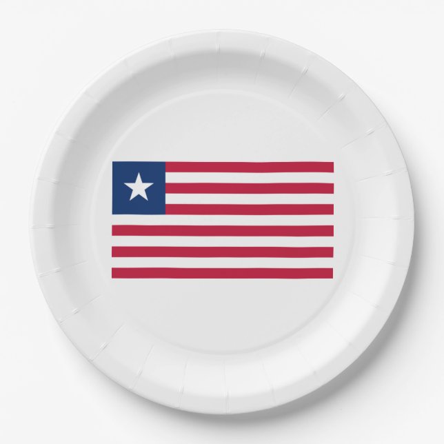 Plato De Papel Bandera de Liberia (Liberia) (Anverso)