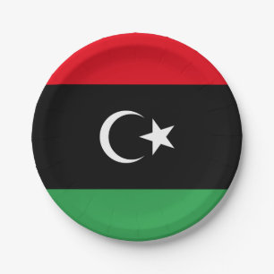 Plato De Papel Bandera de Libia
