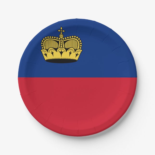 Plato De Papel Bandera de Liechtenstein (Anverso)