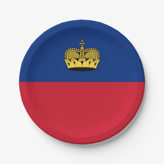 Plato De Papel Bandera de Liechtenstein (Anverso)