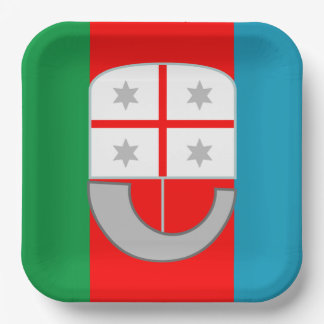 Plato De Papel Bandera de Liguria (Italia)