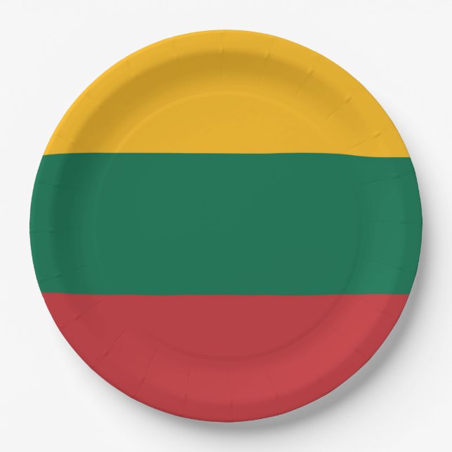 Plato De Papel Bandera de Lituania (Anverso)