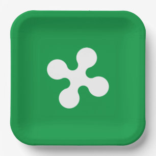 Plato De Papel Bandera de Lombardia (Italia)