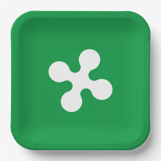 Plato De Papel Bandera de Lombardia (Italia) (Anverso)