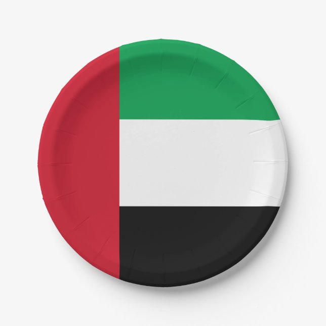 Plato De Papel Bandera de los Emiratos Árabes Unidos (Anverso)