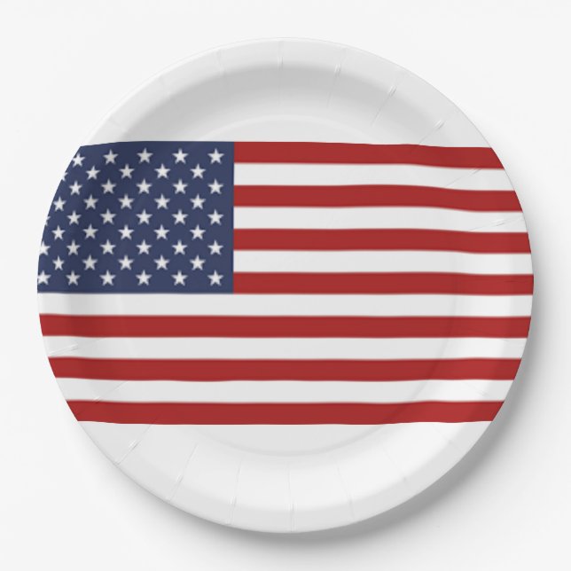 Plato De Papel Bandera de los Estados Unidos de América (Anverso)