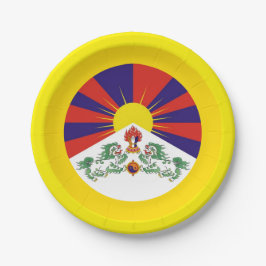 Plato De Papel Bandera de los Leones de Nieve y Tibet - Los Himal