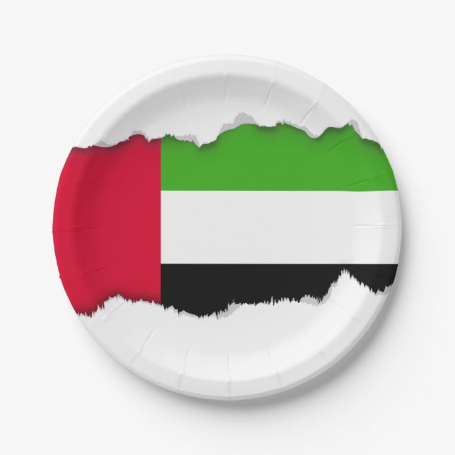 Plato De Papel Bandera de los UAE United Arab Emirates (Anverso)