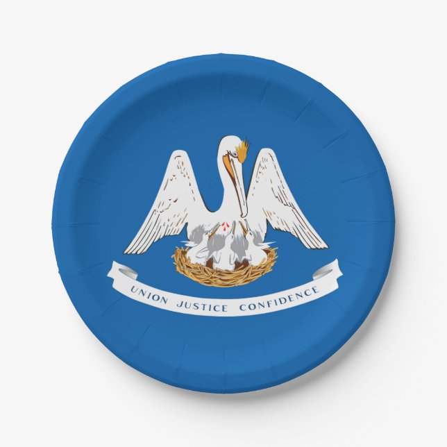 Plato De Papel Bandera de Luisiana (Anverso)