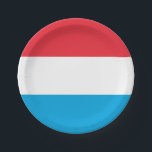 Plato De Papel Bandera de Luxemburgo<br><div class="desc">Bandera patriótica de Luxemburgo.</div>