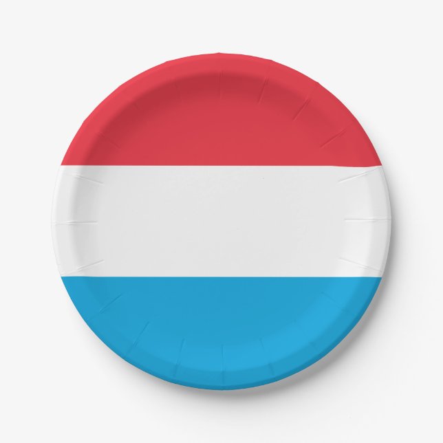 Plato De Papel Bandera de Luxemburgo (Anverso)
