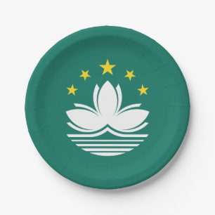 Plato De Papel Bandera de Macao