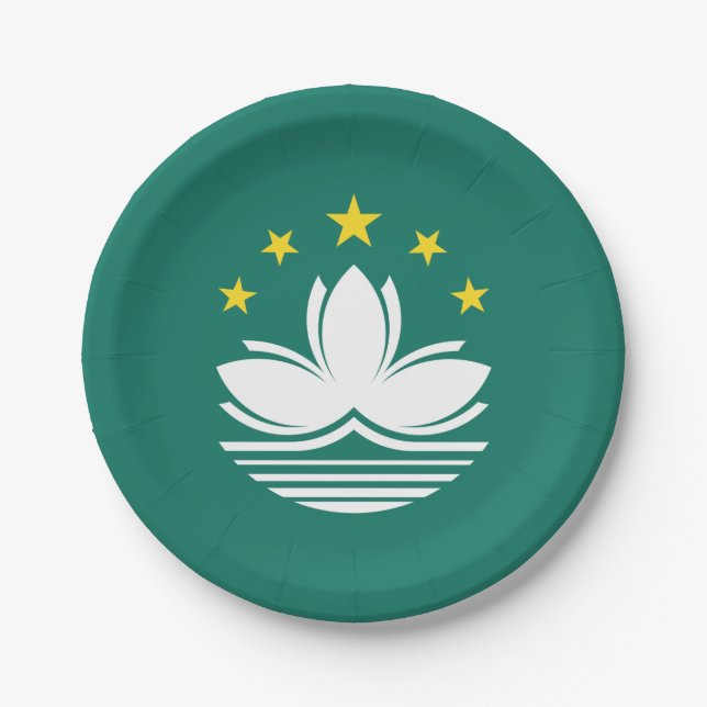 Plato De Papel Bandera de Macao (Anverso)
