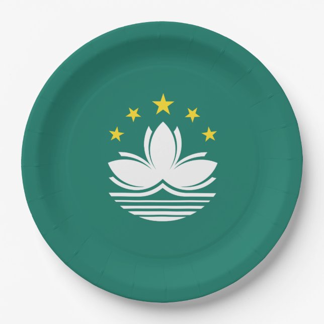 Plato De Papel Bandera de Macao (región china) (Anverso)