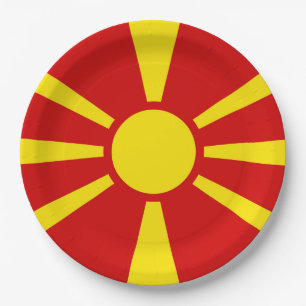 Plato De Papel Bandera de Macedonia del Norte