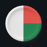 Plato De Papel Bandera de Madagascar<br><div class="desc">Bandera patriótica de Madagascar.</div>