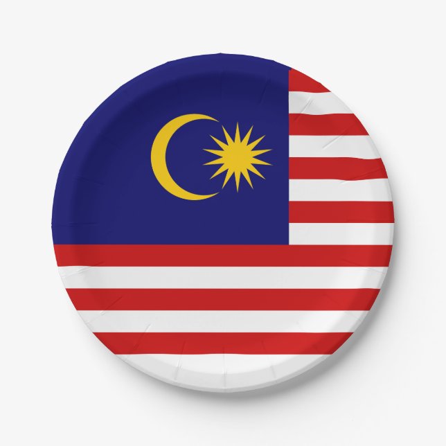 Plato De Papel Bandera de Malasia (Anverso)