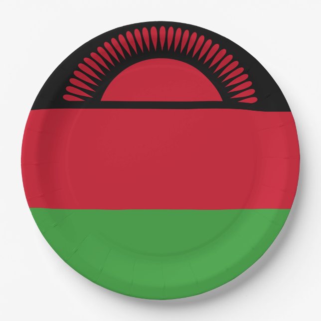 Plato De Papel Bandera de Malawi (Anverso)