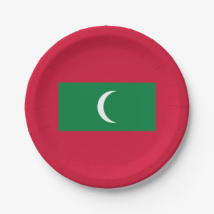 Plato De Papel Bandera de Maldivas