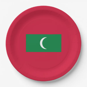 Plato De Papel Bandera de Maldivas (República de Maldivas)