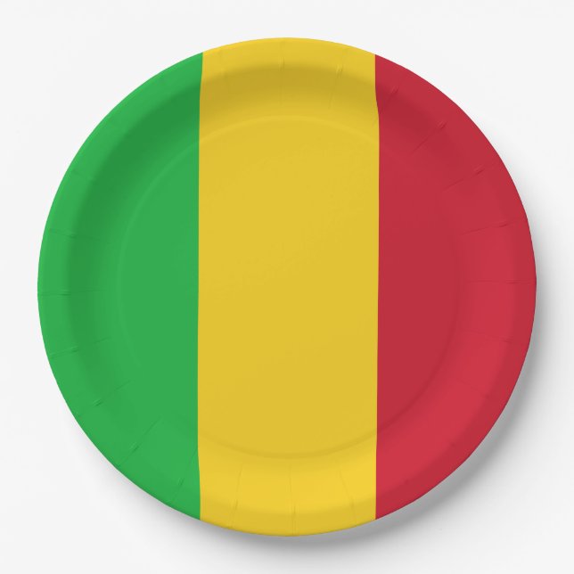 Plato De Papel Bandera de Mali (Anverso)