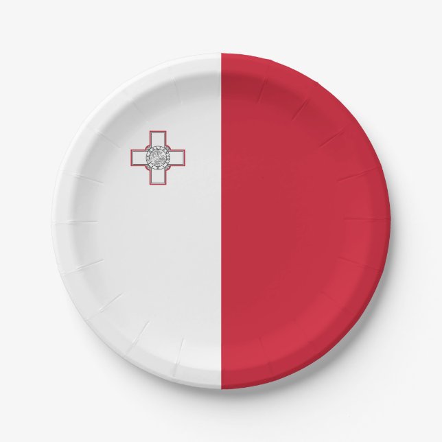 Plato De Papel Bandera de Malta (Anverso)
