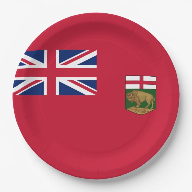 Plato De Papel Bandera de Manitoba (Anverso)