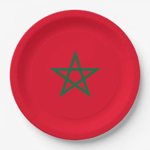 Plato De Papel Bandera de Marruecos 