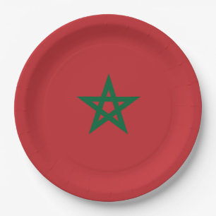 Plato De Papel Bandera de Marruecos
