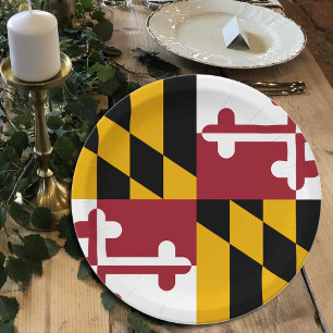 Plato De Papel Bandera de Maryland, fiesta, deportes, Maryland