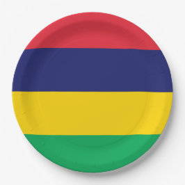 Plato De Papel Bandera de Mauricio