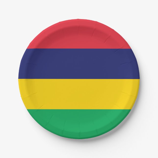 Plato De Papel Bandera de Mauricio (Anverso)