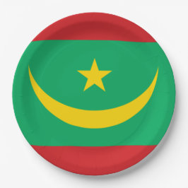 Plato De Papel Bandera de Mauritania