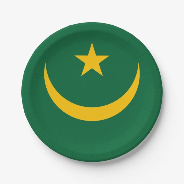 Plato De Papel Bandera de Mauritania (Anverso)