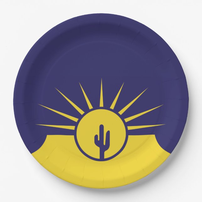 Plato De Papel Bandera de Mesa (Arizona, Estados Unidos) (Anverso)