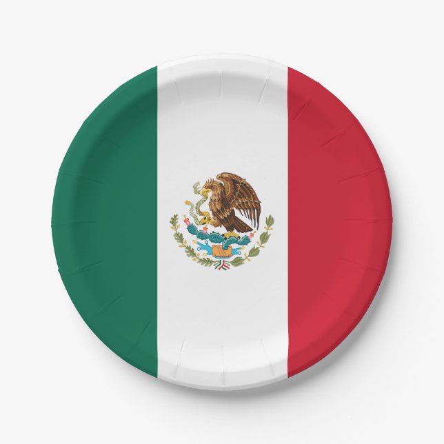 Plato De Papel Bandera de México (Anverso)