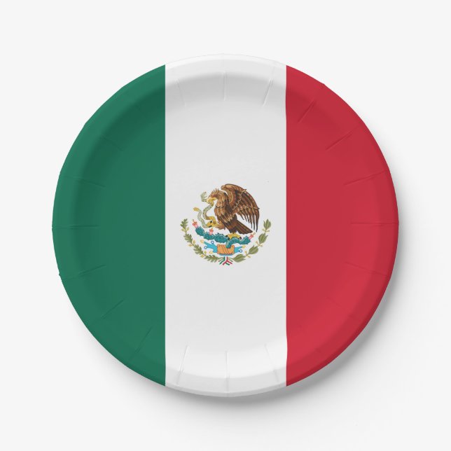 Plato De Papel Bandera de México (México) (Anverso)