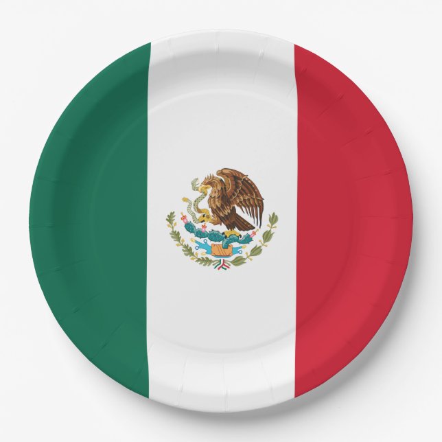 Plato De Papel Bandera de México (México) (Anverso)