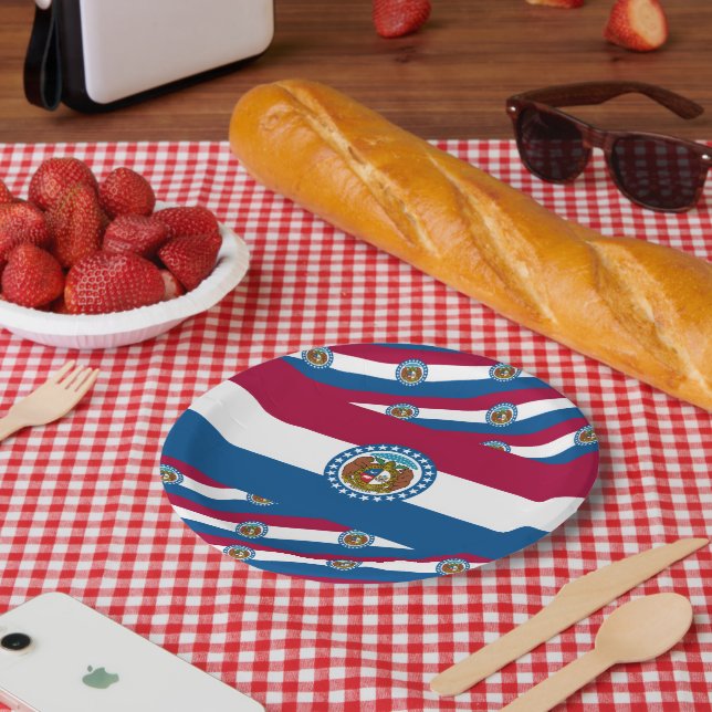Plato De Papel Bandera de Misuri (Picnic)
