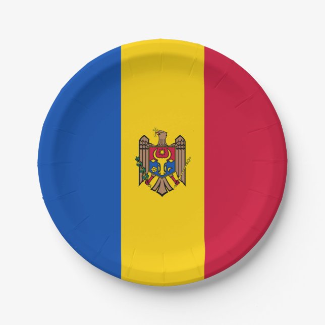 Plato De Papel Bandera de Moldavia (Anverso)