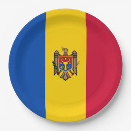 Plato De Papel Bandera de Moldavia